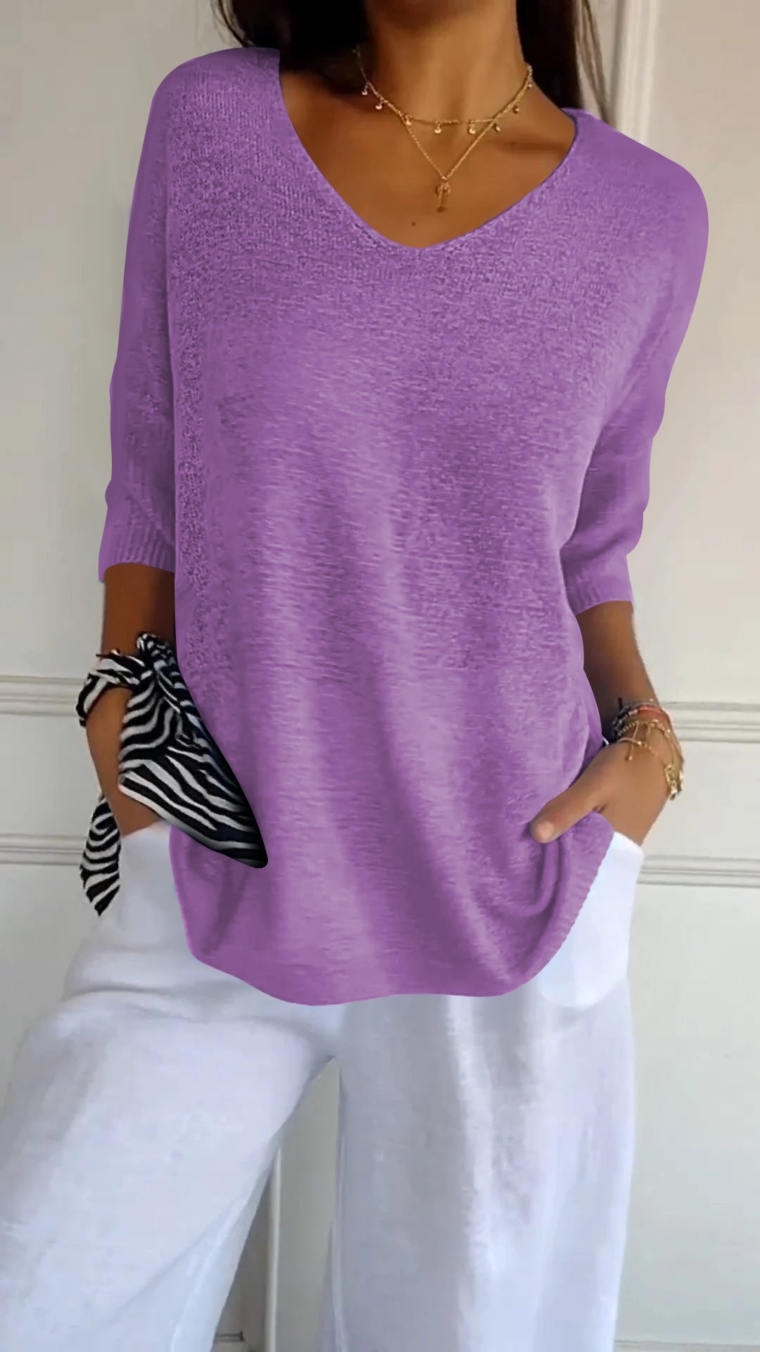 Berni Knit Top with V-neck