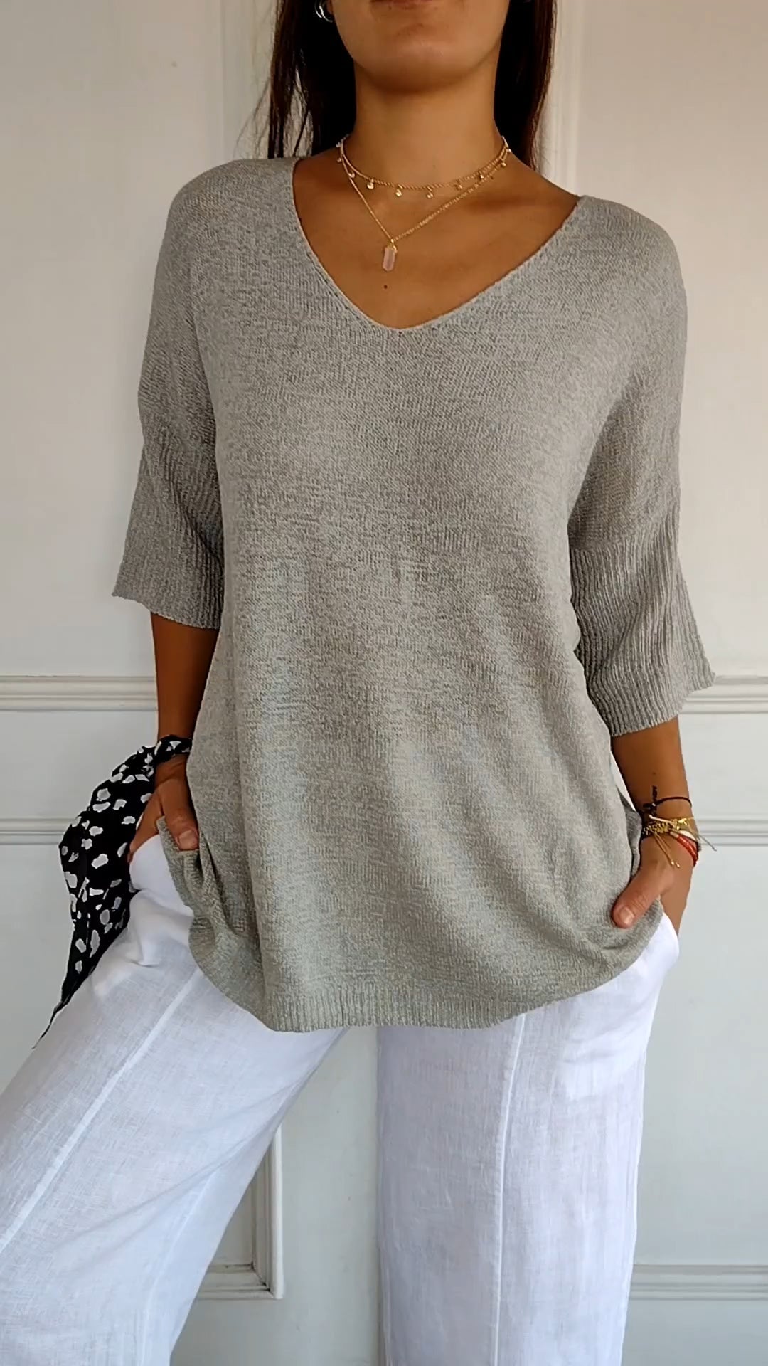 Berni Knit Top with V-neck