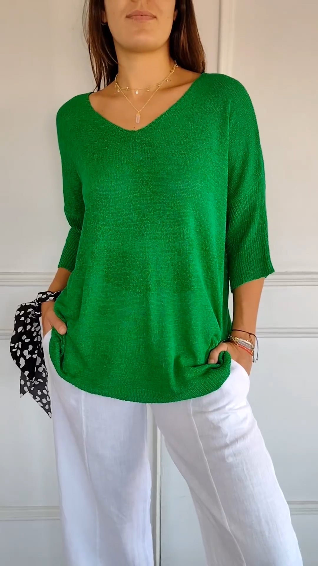 Berni Knit Top with V-neck