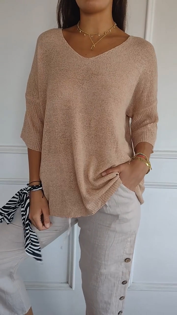 Berni Knit Top with V-neck