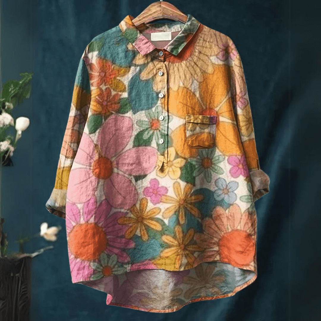 Petra Vintage Floral Art Print Shirt