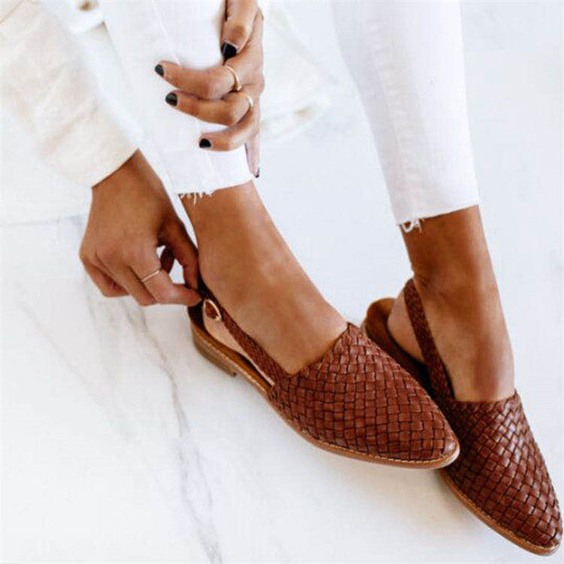 Chloe Leather Woven Sandals