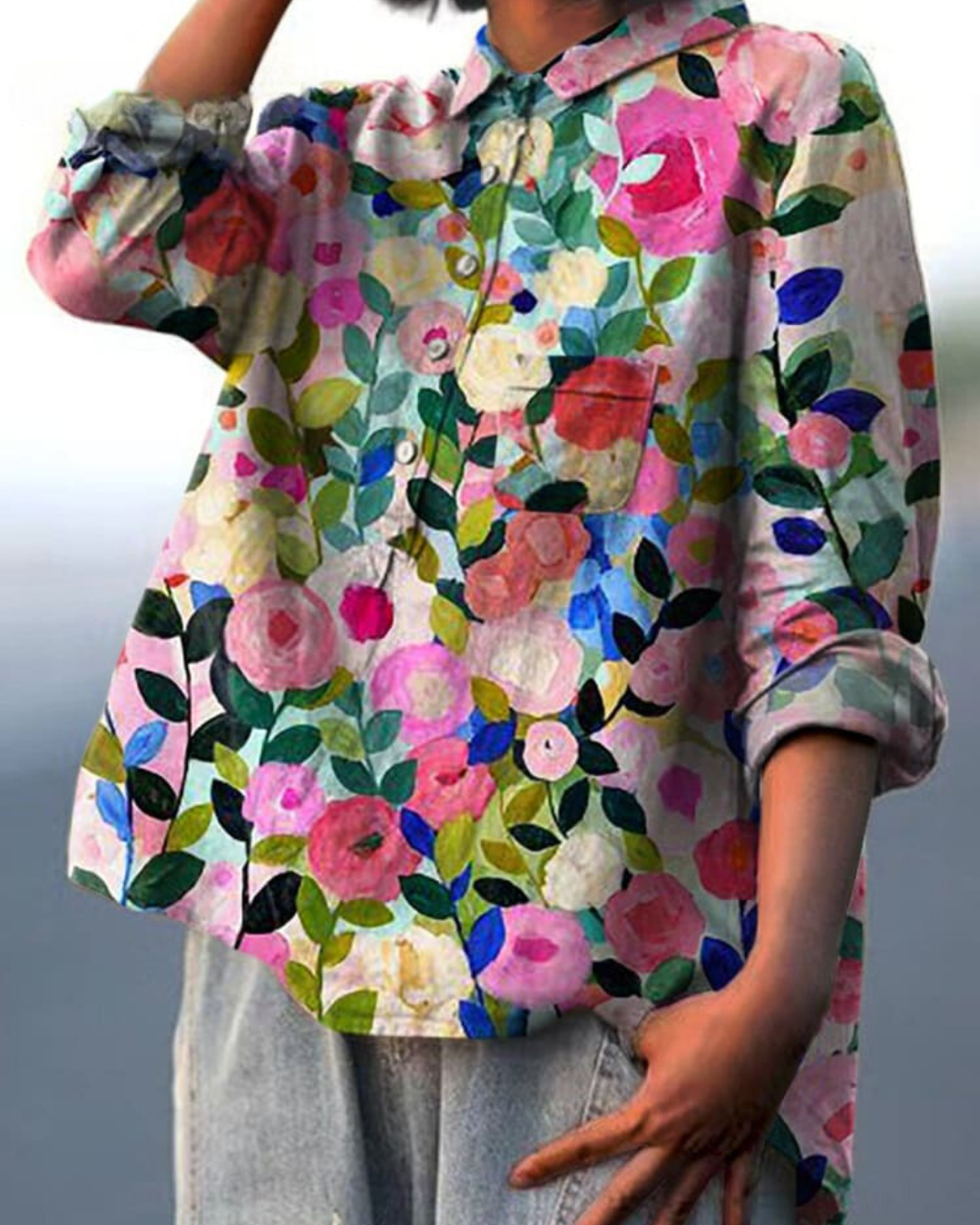 Petra Vintage Floral Art Print Shirt